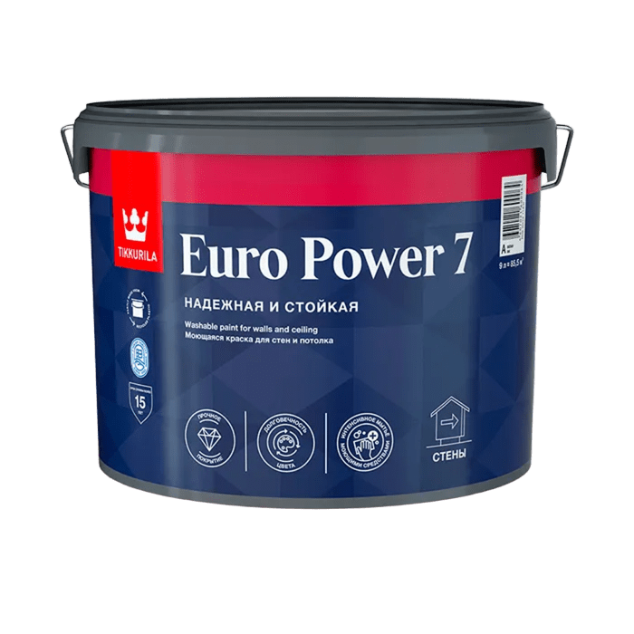 Tikkurila/Tikkivala Краска EURO 7 А  матовая латексная 9л