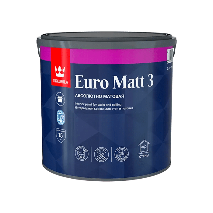 Tikkurila/Tikkivala Краска EURO 3 MATT (База А) 2,7 л