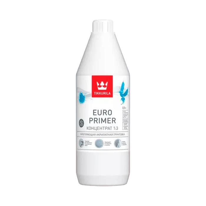 Евро Праймер EURO PRIMER Укрепляющая акрилатная грунтовка "Tikkurila" 0,9 л