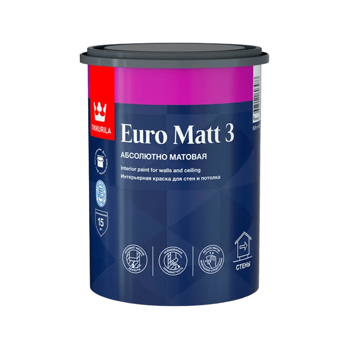 Tikkurila/Tikkivala Краска EURO 3 MATT (База А) 0,9л