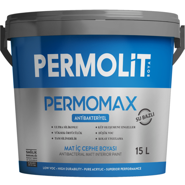 Permolit PERMOMAX Краска для стен антибакт. (мат) синяя/полоса (база ОР) 2,5 л