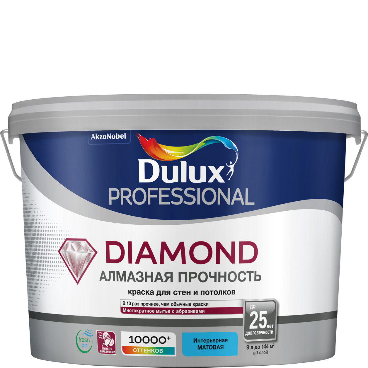 DULUX/Luxium Краска в/д DIAMOND EXTRA MATT BW матовая 9 л.