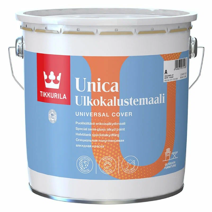 Краска УНИКА С п/глянц, Тиккурила, 2,7 л