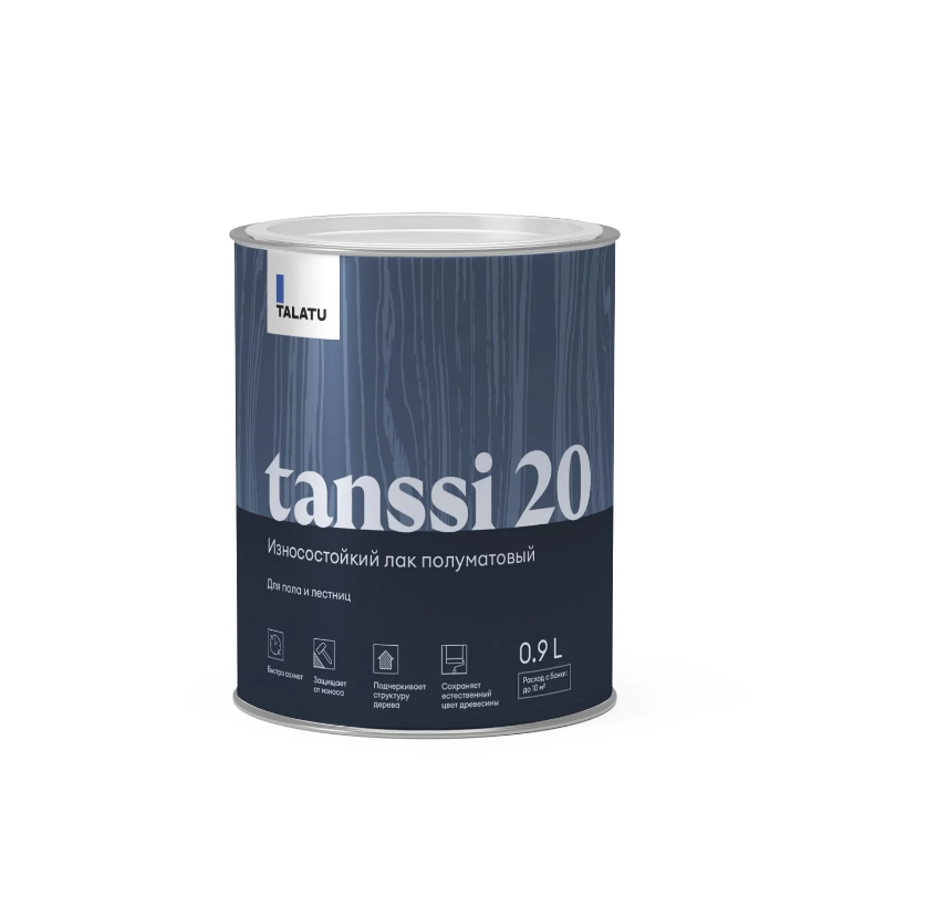 Лак износостойкий п/мат для пола и лестниц Tanssi 20 TALATU 0,9л