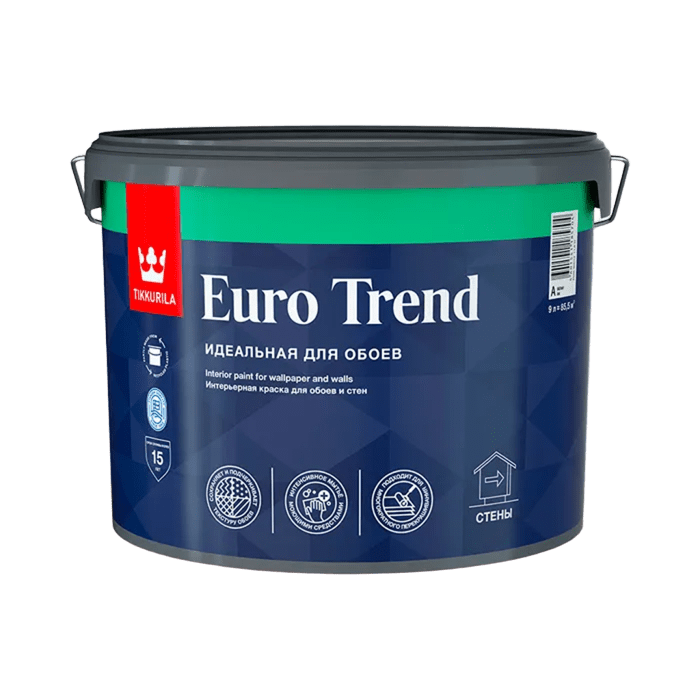 Tikkurila/Tikkivala Краска для обоев и стен EURO TREND А 9л