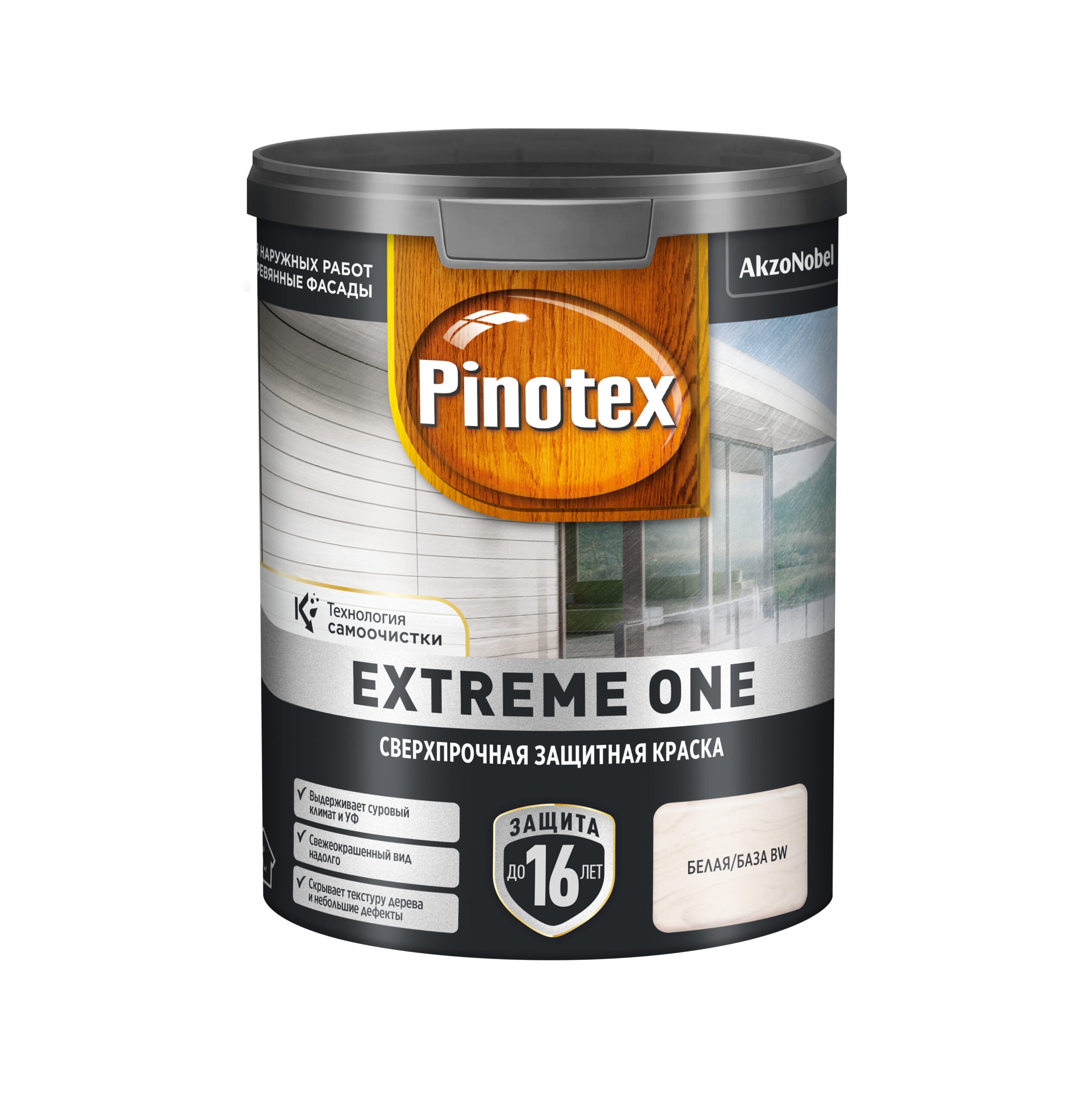 PINOTEX/Omnitex EXTREME ONE Краска для дерева BW 0,9л