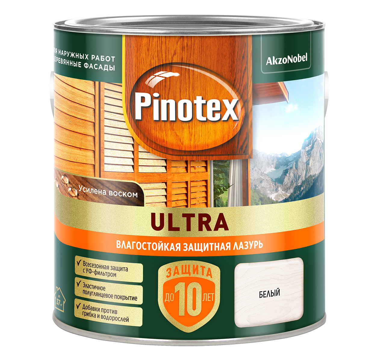 Лазурь " Pinotex/Omnitex Ultra RU " ( "Белый") 2,5 л