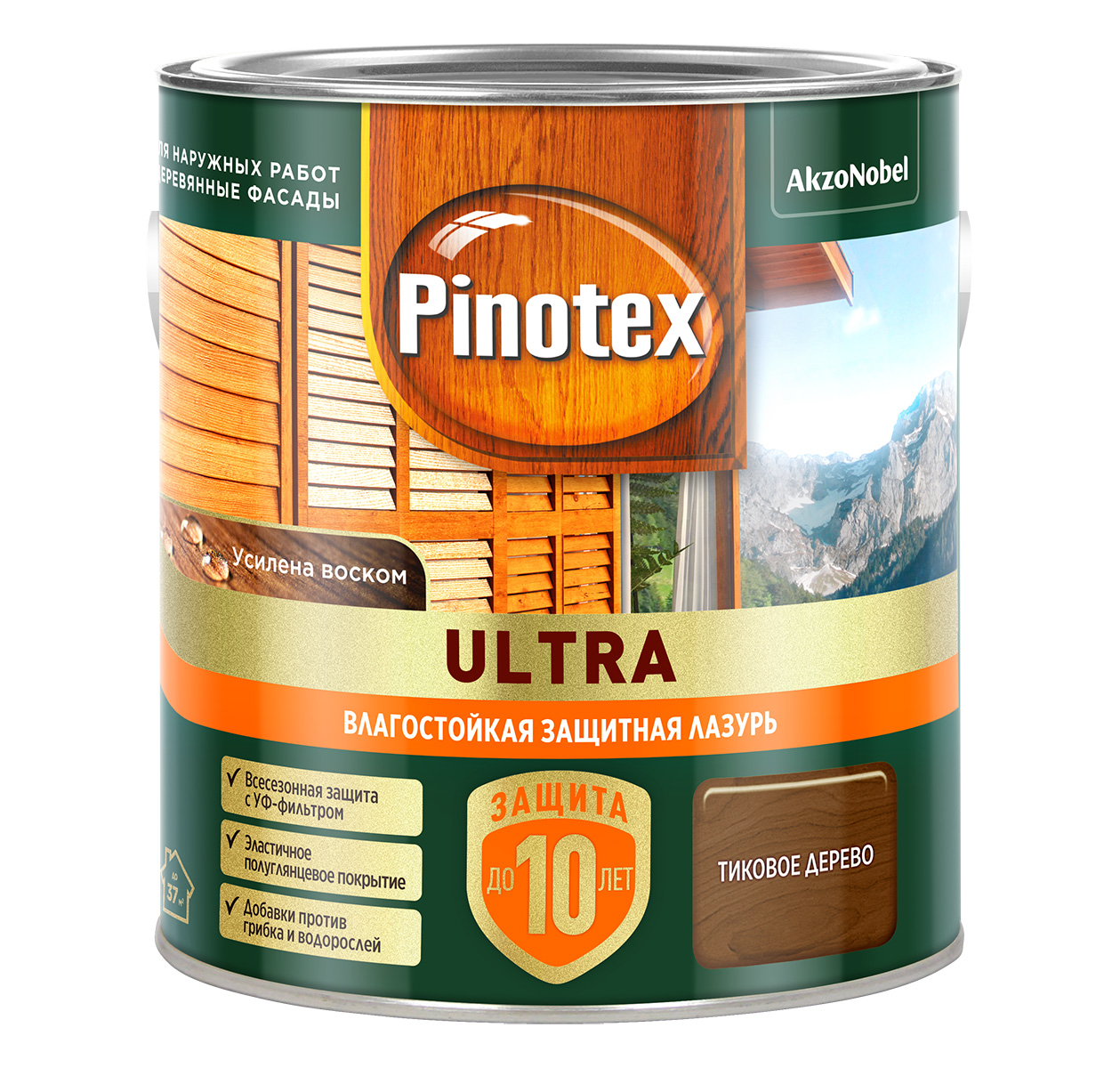 Лазурь " Pinotex/Omnitex Ultra RU " ( "Тиковое дерево") 2,5 л