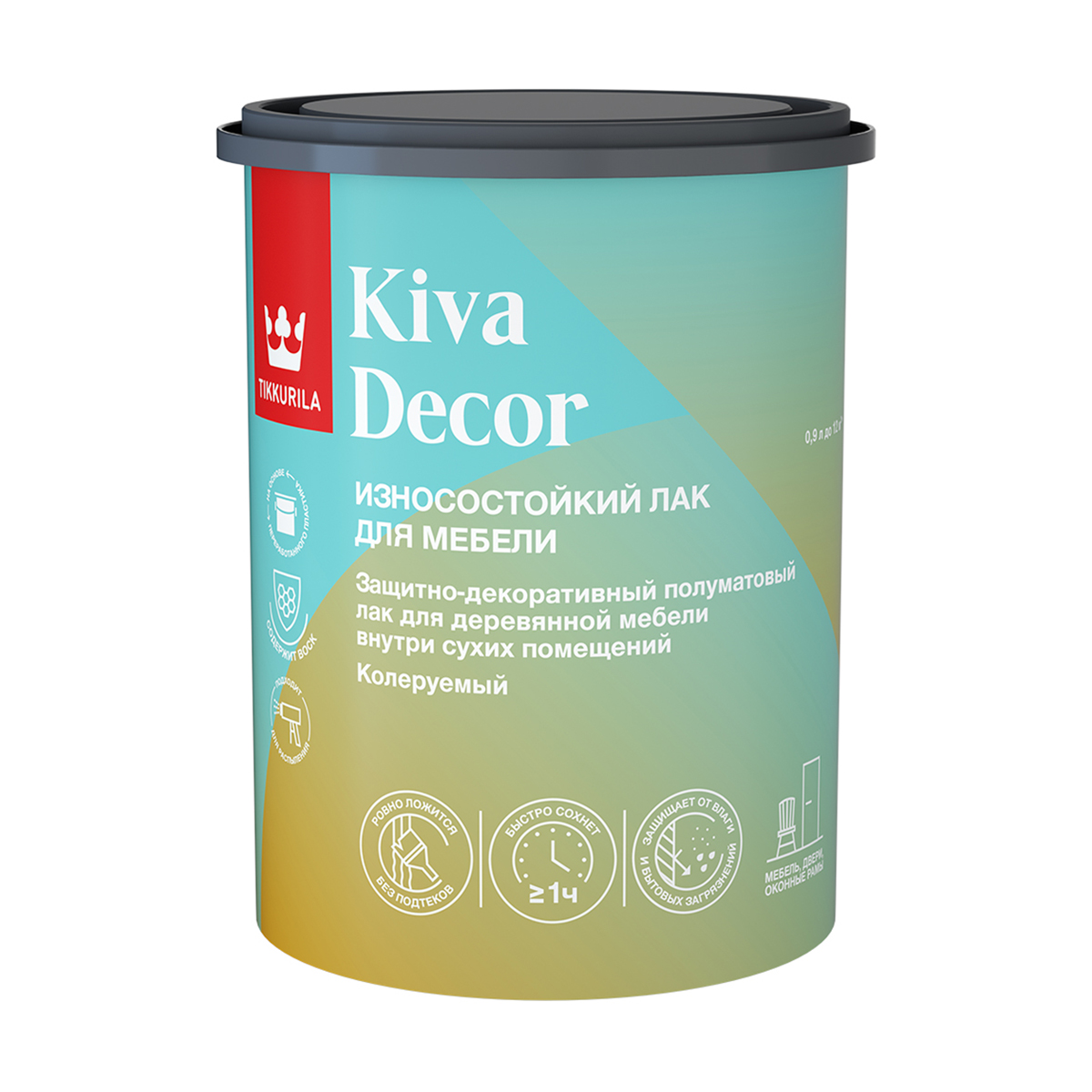 Лак КИВА ДЕКОР полуматовый Тиккурила 0,9 л