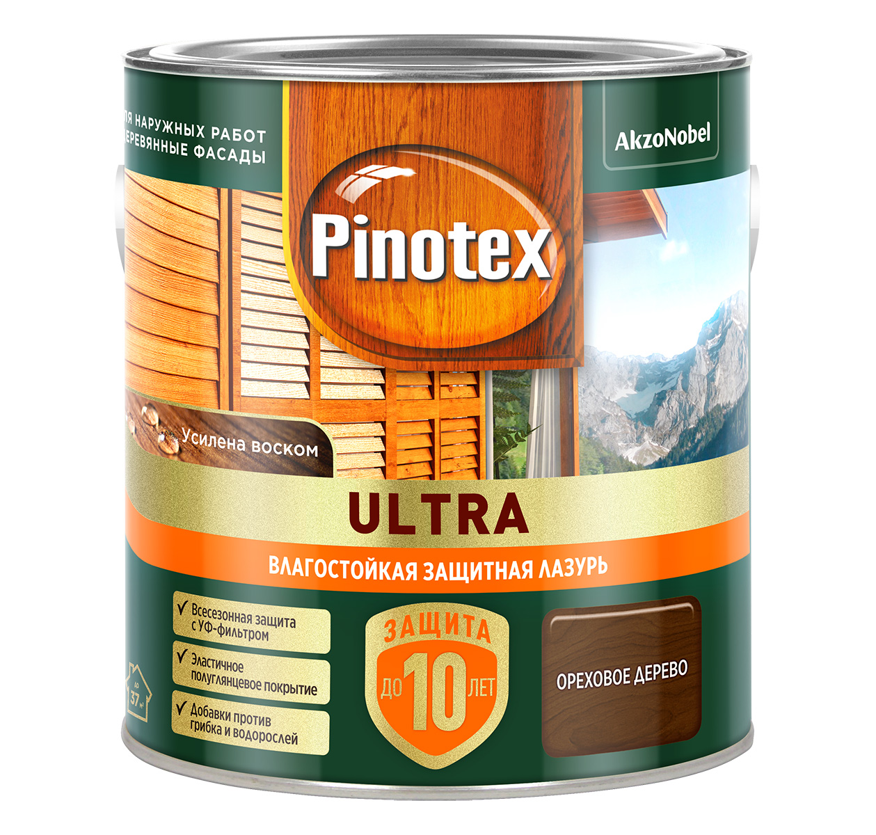 Лазурь " Pinotex/Omnitex Ultra RU " ( "Ореховое дерево") 2,5 л
