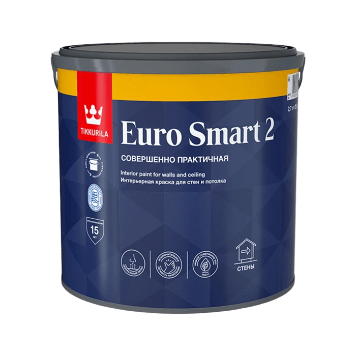 Tikkurila/Tikkivala Краска EURO 2 SMART гл/мат. латексная 2.7л