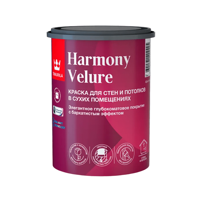 Tikkurila/Tikkivala Краска Harmony Velure для интерьеров, гл/мат, (База С), 0,9л